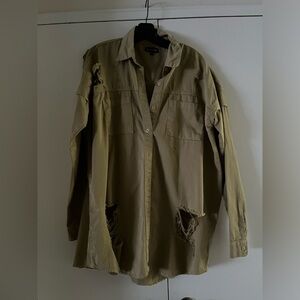 Pretty little things distressed utility shirt